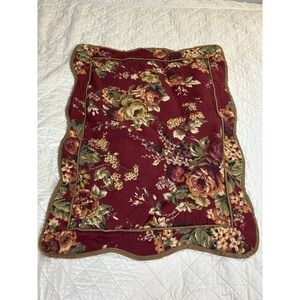 Deep Red Pillow Sham Possibly Waverly Green Cord 32x27 No Brand Tag Standard